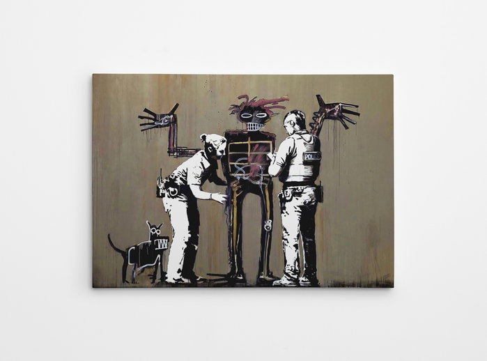Wallity WY12 Banksy Lienzo Decorativo Enmarcado 50 x 70 cm